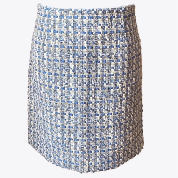 Kaffe Dresses & Skirts - KAFFE Boucle Tweed Pencil Skirt NWT Blue White Regatta French Country Office 36